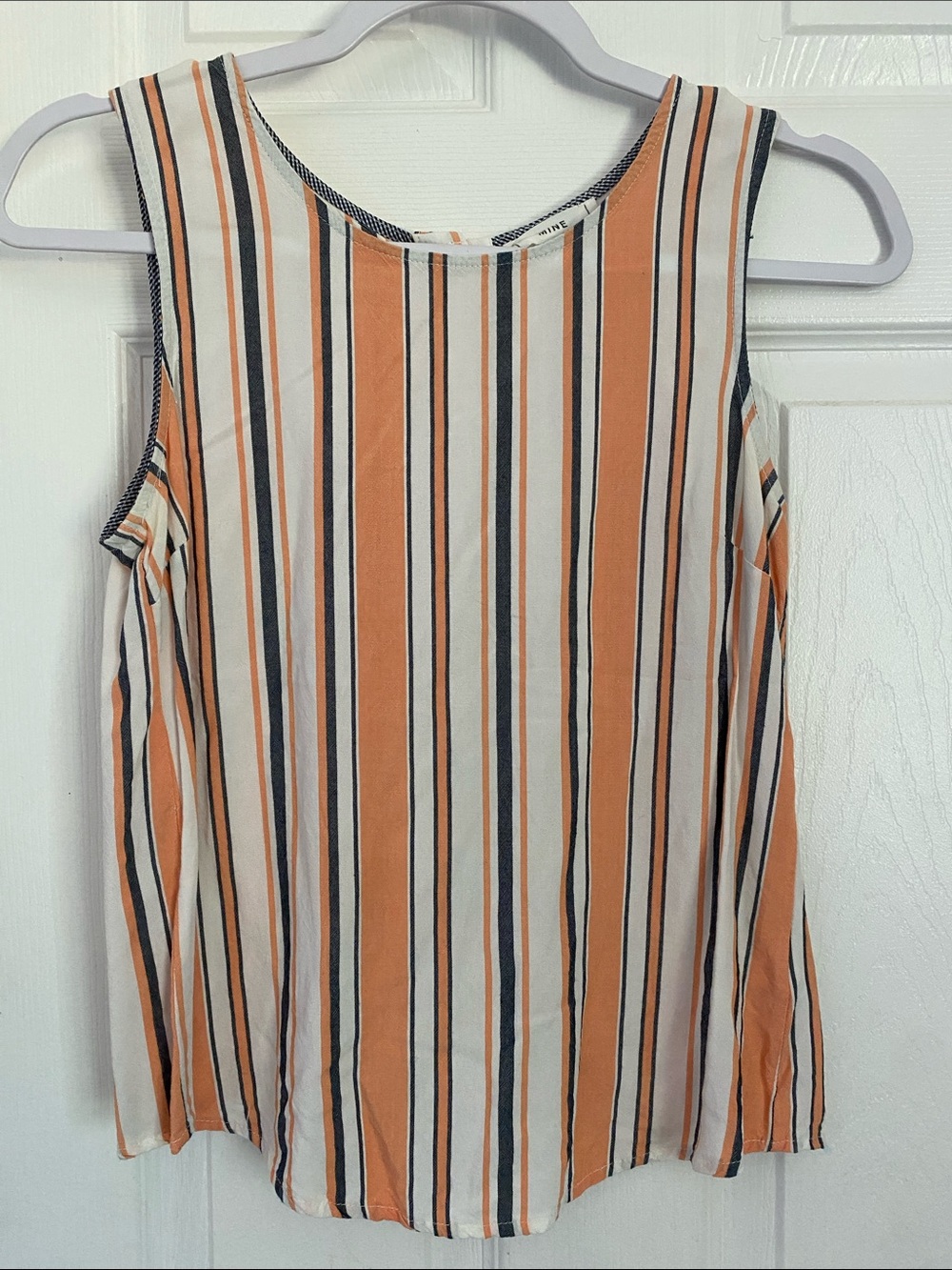 mine Striped Sleeveless Tank Top - Orange, White & Navy